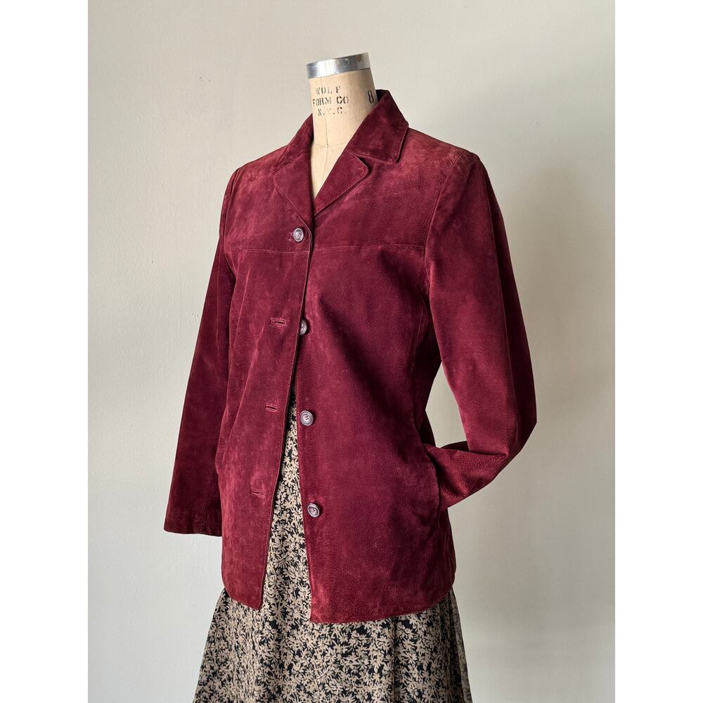 Vintage Burgundy Suede Coat